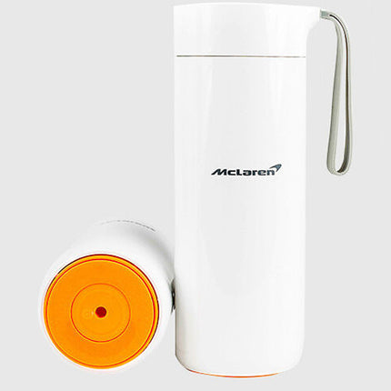 McLaren F1 Official Unspillable water Bottle Thermal Mug White Papaya Orange