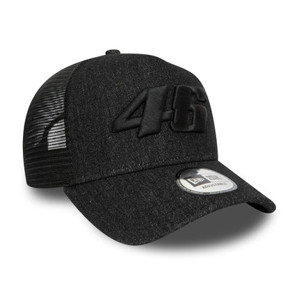 VR46 Valentino Rossi Denim Black Trucker Baseball Cap