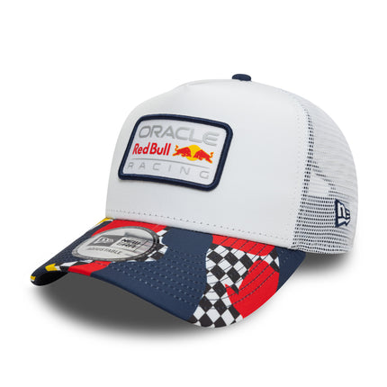 Red Bull Racing F1 New Era A-Frame Abstract White Trucker Baseball Cap