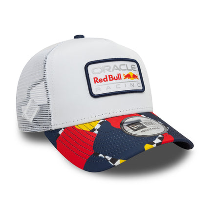 Red Bull Racing F1 New Era A-Frame Abstract White Trucker Baseball Cap