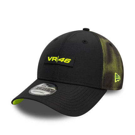 VR46 Valentino Rossi New Era 9FORTY Halftone Sublimation Black / Neon Yellow Baseball Cap