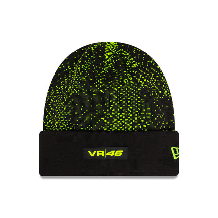 VR46 Valentino Rossi New Era Halftone Cuff Black / Neon Yellow Beanie Hat