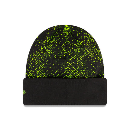 VR46 Valentino Rossi New Era Halftone Cuff Black / Neon Yellow Beanie Hat