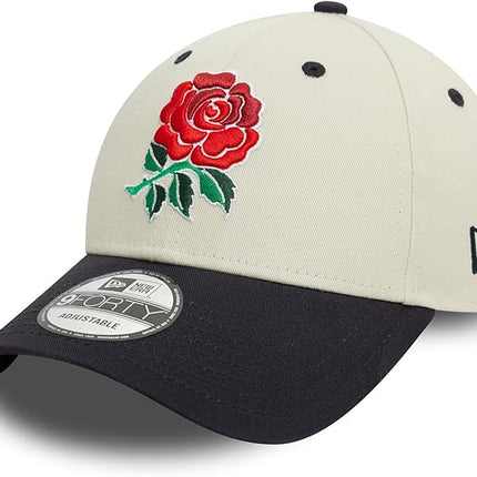 New Era Adult's Contrast Visor England Rugby Football Baseball Cap Hat Light Beige