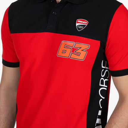 Ducati Corse Pecco Bagnaia #63 Dual Line Poloshirt