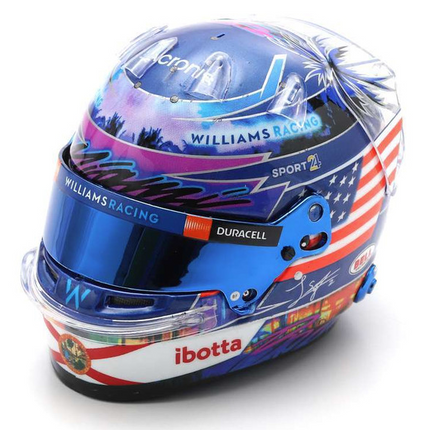 Williams Racing F1 Team Logan Sargeant Miami USA GP 1/5 Scale Mini Helmet