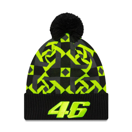 VR46 Valentino Rossi New Era Geo Bobble Cuff Knit Beanie Hat