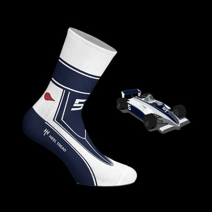 Brabham BT49 F1 Inspiration socks Blue / White unisex